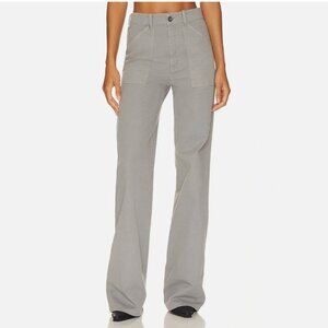 Nili Lotan Quentin Cotton Twill Wide Leg Pants Gray Womens 0